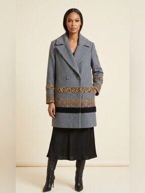 Cinzia Rocca | Mixed Media Patchwork Wool Blend Coat